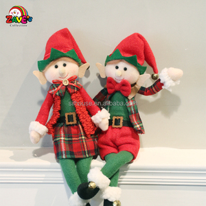 Zaves <span class=keywords><strong>13</strong></span> pouces ornement d'elfe de Noël avec des membres pliables en peluche décor à la maison ornement suspendu et accessoires d'elfe - Product Image 2