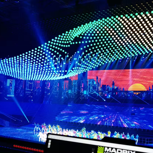 Disco Wedding Stage Kinetic Lighting RGBW DMX Colorful LED Ball System Color LED Kinetic Light Lifting Ball