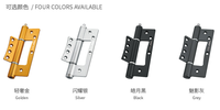 Charnière robuste noire mate de 5 pouces en aluminium spatial avec ressort amovible et amortisseur à fermeture automatique pour portes coupe-feu/bois