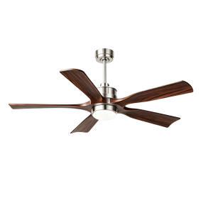 Ventilador de Techo Moderno de 5 Aspas con Acabado en Madera Negra y Luz LED Integrada para Dormitorio, Sala de Estar y Decoración Interior del Hogar - Product Image 3
