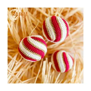 Adorno Navideño <span class=keywords><strong>de</strong></span> Ganchillo en Oferta, Esferas Navideñas Amigurumi, Decoraciones para Árboles, <span class=keywords><strong>Bolas</strong></span> - Product Image 1