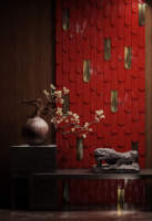 Carreaux muraux en céramique mosaïque 3D en forme de plume, blancs et verts, de qualité supérieure, imitation brique brillante, style vintage, pour extérieur et hall