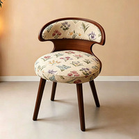Chaise de salle à manger classique vintage en bois, chaise de designer haut de gamme luxueuse avec accoudoirs pour la maison, la salle à manger ou l'appartement