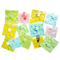 Sacs refermables carrés pré-imprimés à trois soudures latérales, motifs variés, 10x10, 13x13, petits sacs pochettes en plastique mignons
