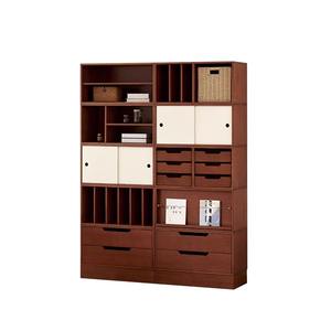 Armoire modulaire sur pied, armoire de rangement basse, style vintage, armoire de salon, bois de buis, 5 compartiments, utilisation adulte - Product Image 5