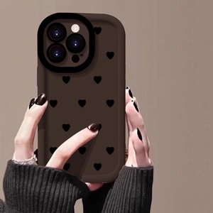 <span class=keywords><strong>Cuore</strong></span> <span class=keywords><strong>nero</strong></span> a schermo intero in Silicone custodia per Apple per <span class=keywords><strong>iPhone</strong></span> 14 Pro Max 16 Pro 15 13 -TPU con impugnatura per telefono incluso - Product Image 4