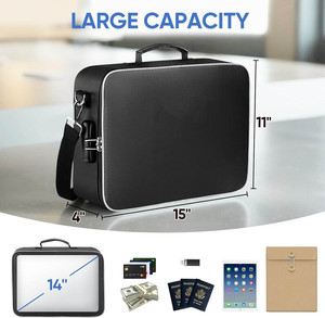 Portadocumenti portatile ignifugo scatola di File impermeabile 15 ''x 11'' x 4 ''sacchetto di File nero per l'organizzazione di importanti documenti - Product Image 3
