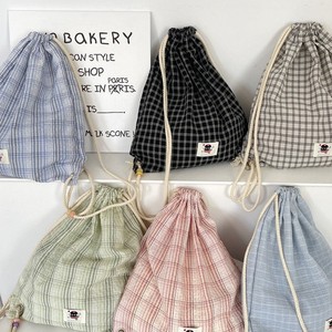 Mochila con Cordón Ajustable, Diseño a Cuadros, Unisex, para Uso Diario, 20L, Primavera 2025 - Product Image 1