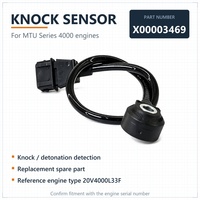 Capteur de cliquetis piézoélectrique X00003469 avec connecteur 2 broches et fixation filetée pour révision moteur MTU séries 2000 et 4000