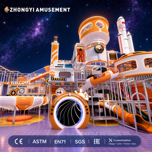Structure de jeu intérieure personnalisée pour enfants : Tour de contrôle, <span class=keywords><strong>toboggan</strong></span> spiralé, structure d'escalade, piscine à balles – Parc d'attractions commercial - Product Image 3