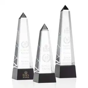 ADL Pyramid Shaped Glass New Design Award Ceremony Crystal Glass Trophies Awards With Customized Logo