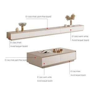 Thiết Kế Mới Đồ Nội Thất Phòng Khách Đặt Tường Đơn Vị Gỗ TV Đứng Hiện Đại Tủ TV Và Bàn Cà Phê - Product Image 4