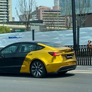 1.52 X 17m PET Anti Gores Super Gloss Glod Stiker Pembungkus Mobil <span class=keywords><strong>Vinyl</strong></span> <span class=keywords><strong>Mirror</strong></span> <span class=keywords><strong>Chrome</strong></span> Stiker Pembungkus Mobil Full Body Matte <span class=keywords><strong>Gold</strong></span> Pembungkus Bodi - Product Image 3