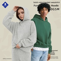 Color Elephant Island Vêtements pour hommes |   Hoodie en molleton de coton épais, coupe ample et carrée, couleur unie, collection automne/hiver, pour le commerce transfrontalier
