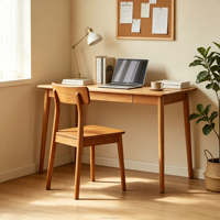 Chaise de salle à manger en bois de cerisier, vente en gros, directement de l'usine, faible MOQ, KD, montage facile, avec grain de bois naturel ton miel