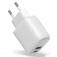 Adaptor Charger Dinding USB Colokan EU 20W Mart Electric PD QC3.0 Kompatibel Output 5V/3A untuk Ponsel