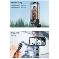 Stabilisateur de Vlogging pliable sans fil Suivi automatique du visage avec application Selfie Stick Trépied avec lumière d'appoint LED Lampe de beauté Q18