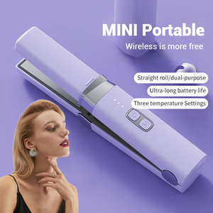 Plancha de Pelo de Cerámica Recargable Personalizable con Temperatura Ajustable para Uso en Interiores y Exteriores, Calentamiento Rápido Eléctrico - Product Image 2