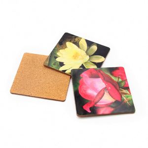 Sous-verres personnalisés en MDF pour boissons, avec impression de logo, pour café, thé, bière, mugs et tasses, en liège ou en bois, pour voiture - Product Image 3