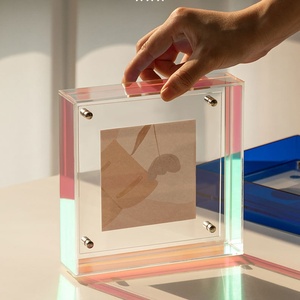 Wholesale Wholesale Plastic Block <b>Photo</b> <b>Frame</b> 2x3 4x5 5x7 6x8 Custom Acrylic Embossed <b>Large</b> Stackable Magnet Shelf Divider - Product Image 6