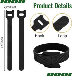 Bridas de nailon con logotipo personalizado y cierre autoadhesivo de gancho y bucle - Product Image 6