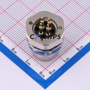 C12B-FSD-RM1-4 Circular (Cable) Connector Through hole Component (THT) Connector M12 4P Female Straight - Product Image 2