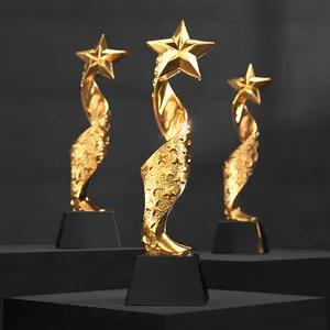 High End özel reçine kristal yıldız ödül elektroliz Metal yıldız ödülleri yıllık toplantı hediyeler