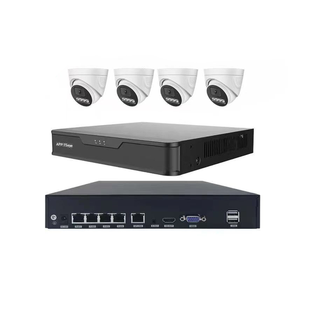 4MP IP Dome Camera 4CH PoE NVR Kit P2P CCTV System with 3 Meters Net Cable