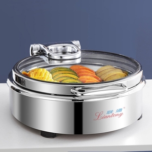Liantong 6L moderno Hotel restaurante suministros boda <span class=keywords><strong>calentador</strong></span> de alimentos 6 <span class=keywords><strong>litros</strong></span> plato de frotamiento combustible Buffet estufa ventana Visual para fiesta - Product Image 5
