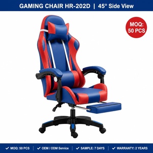 Silla de Juego OEM ODM Directo de Fábrica, Respaldo Alto, Cuero PU, con Reposapiés, Logotipo Personalizado, Envío Rápido - Product Image 1