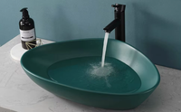 Lavabo de salle de bain en céramique MWD Modern Hotel, à trou unique, facile à nettoyer, en surface solide