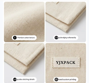 Beige Baumwoll-Schmuckbeutel Weicher Stoff Faltbarer Ohrring-Ring-Halsketten-Aufbewahrungsbeutel mit Individuellem Logo Gewebtes Etikett Geschenkverpackungstasche - Product Image 2