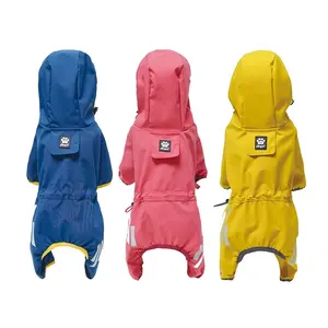 Dog raincoat all-inclusive four-legged waterproof poncho Teddy Pomeranian rainy day pet clothes small and medium