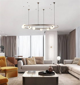 Luminaire suspendu rond en métal moderne et créatif <span class=keywords><strong>Simig</strong></span> Lighting, avec petites boules en verre, pièces de lustre d'intérieur - Product Image 4