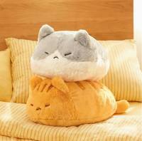 Adorable Coussin en Peluche Chaton, Doux et Moelleux, Poupée Chat Rembourrée, Coussin de Canapé Anti-Stress, Jouet en Peluche Décoratif pour la Maison, Cadeau