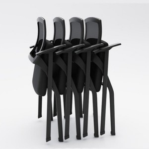 <b>Folding</b> Conference Room Chair Integrated Writing Board/<b>Table</b> Mesh Metal Frame Modern Minimalism Design Casters for Office - Product Image 3