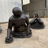 Maison décorative métal abstrait demi-corps statue bronze homme sculpture à vendre