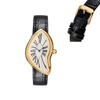 Montre-bracelet de luxe rétro Y2K pour homme, cadran analogique à chiffres romains, forme irrégulière Paris, montre en cuir vintage, style sport et mode