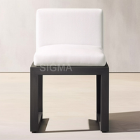 Chaise de salle à manger d'extérieur moderne en aluminium, résistante aux intempéries, durable, pour patio, jardin, hôtel, restaurant, café