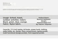 Sac à dos portable 2026 simple, léger, grande capacité, robuste, durable, en tissu Oxford, imperméable, avec fermeture éclair antivol
