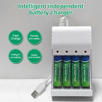 Chargeurs de batteries rechargeables USB PUJIMAX à 4 emplacements, chargeurs de batteries intelligents 1,2 V NIMH NICD pour piles AA et AAA
