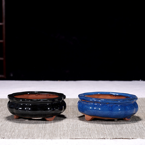 Nueva Maceta Pequeña de Arcilla Morada Esmaltada, Maceta de Cerámica para Suculentas y Plantas Verdes, Diseño Creativo Minimalista - Product Image 5