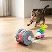 Mainan Kucing Pintar Modern Berkualitas Tinggi, Bola Bergerak Otomatis dengan Bulu Penggoda, Dapat Diisi Ulang via USB, Mainan Latihan untuk Kucing di Rumah