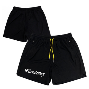Athletic <b>Shorts</b> Custom <b>Zipper</b> Polyester Elastic Logo Men Workout Fitness Gym <b>Shorts</b> - Product Image 1