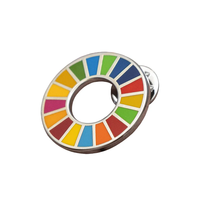 Objetivos de Desarrollo Sostenible United Pin de solapa de metal chapado en oro Regalos promocionales conmemorativos personalizados Pin de rueda SDG