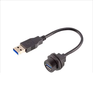 3.0 USB IP67หัวต่อตัวเมียกับตัวผู้กันน้ำได้สาย USB มาตรฐานอุตสาหกรรม1ม. 30ซม. 50ซม. 1.5ม.