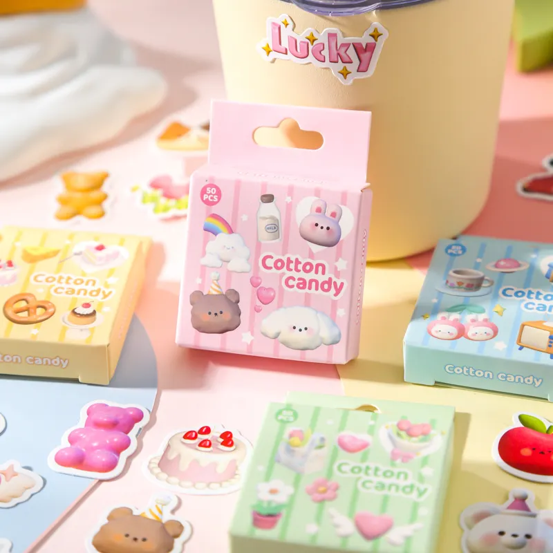 4 designs 50 pcs / set stickers cartoon character cute kawaii ins photo decoration stickers pack for Diary Scrap Book