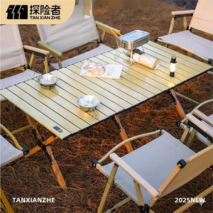 Explorers Camping <b>Table</b> 90x60x45cm <b>Foldable</b> Egg Roll <b>Table</b> <b>Outdoor</b> Picnic Chair <b>Table</b> All In One Cooking Equipment - Product Image 4