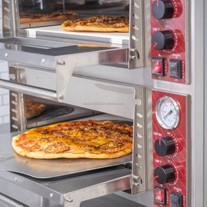 Nhà Máy Bán Buôn Thương Mại Bánh Pizza Bánh Mì Bánh Nấu Ăn Lò Đôi Sàn Thép Không Gỉ Điện Lò Nướng Bánh Pizza Để Nướng Thực Phẩm - Product Image 6