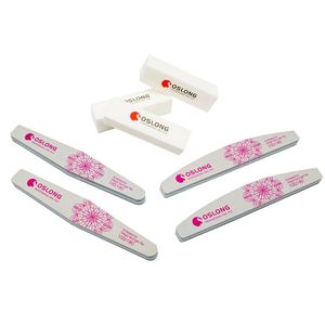 Factory Wholesale 100/180 pink Half Moon Double Sided Flower Pattern High Quality Sponge <b>Nail</b> <b>File</b> for <b>Nail</b> - Product Image 5